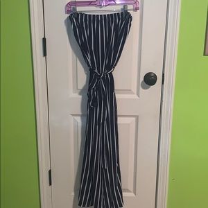 Fashion nova strapless jumpsuit with tie